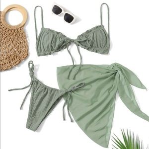SAGE GREEN LETTUCE TRIM BIKINI